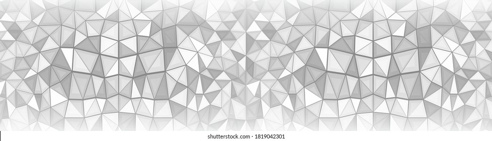 Abstract geometric background consisting of gray and white triangles. Polygonal patterns.