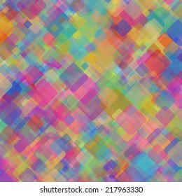 Abstract geometric background  consisting of overlapping square elements of various sizes, with rounded corners. Vector illustration.
