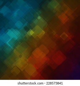 Abstract geometric background  consisting of overlapping square elements of various sizes, with rounded corners. Vector illustration.