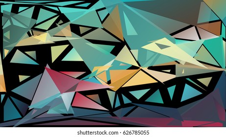 Abstract geometric background consisting of randomly distributed triangles of different sizes and colors