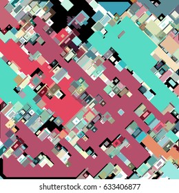 Abstract geometric background consisting of rectangles of different shapes, colors and transparency