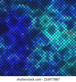 Abstract geometric background consisting of squares with rounded corners, located on a black background. Vector illustration.