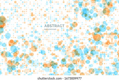 Abstract geometric background consisting of transparent circles of different diameters. Vector illustration in flat style.