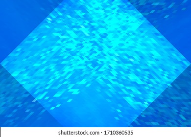 Abstract geometric background. Contast blue digital backdrop. Low poly abstraction screen resolution. Glitch vector background for website or cover. Modern polygonal banner or card template