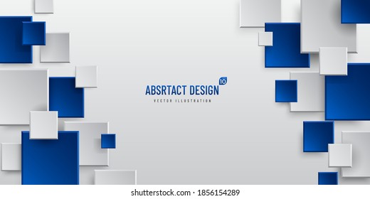Resumen de fondo geométrico con espacio de copia, Rectángulo gris y azul oscuro. Concepto moderno y mínimo. Puedes usar para portada, afiche, banner web, página de aterrizaje, anuncio impreso. EPS10 vectores
