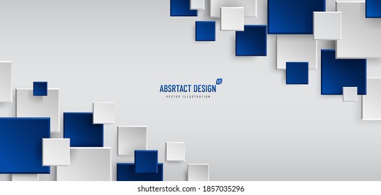 Abstract geometric background with copy space, Rectangle grey and dark blue color pattern. Modern and minimal concept. You can use for cover, poster, banner web, Landing page, Print ad. Vector EPS10