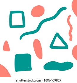 Abstract geometric background. Cover, poster, flyer, card with different shapes. Vector illustration. 