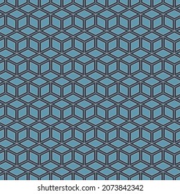Abstract geometric background with cubes. Black and Blue Diamond Squares texture pattern.