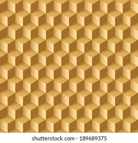 Abstract geometric background with cubes in light brown shades