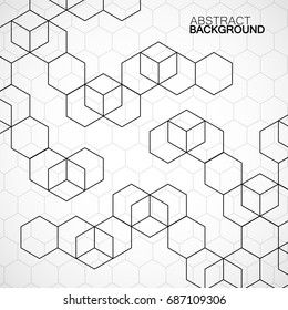 Abstract geometric background with cubes. Modern technology concept. Geometrical concept. Vector illustration. Eps 10