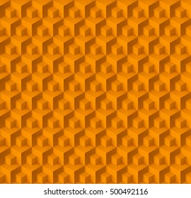 Abstract geometric background with cubes in yellow