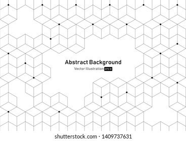Abstract geometric background with cubes.Modern technology Polygonal structure.abstraction with lines and points.Vector illustration. Eps 10.