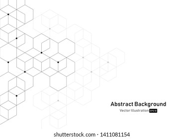 Abstract geometric background with cubes.Modern technology Polygonal structure.abstraction with lines and points.Vector illustration. Eps 10.