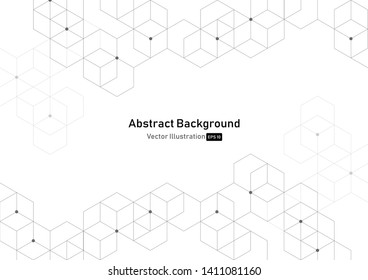 Abstract geometric background with cubes.Modern technology Polygonal structure.abstraction with lines and points.Vector illustration. Eps 10.