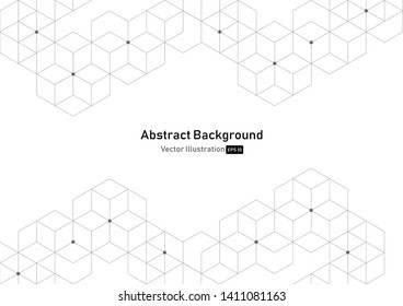 Abstrakter geometrischer Hintergrund mit Würfeln.Moderne Technologie Polygonale Struktur.Abstraktion mit Linien und Punkten.Vektorgrafik. EPS10.