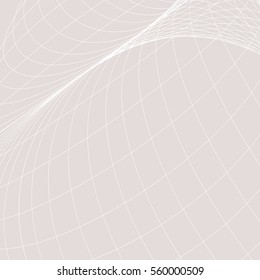 Abstract geometric background. Curves diverging fine lines in perspective. Modern technology