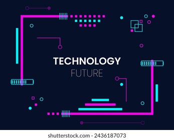 Abstract geometric background in cyberpunk style.. Technology future. 
