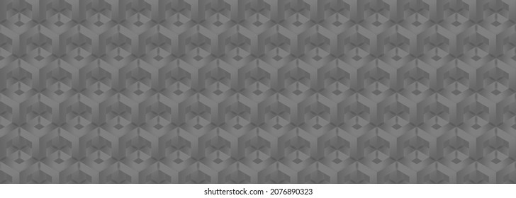 Abstract geometric background. Dark  black color tone. Vector pattern block 3D