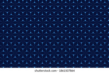 Abstract geometric background of the dark blue color of diamond .