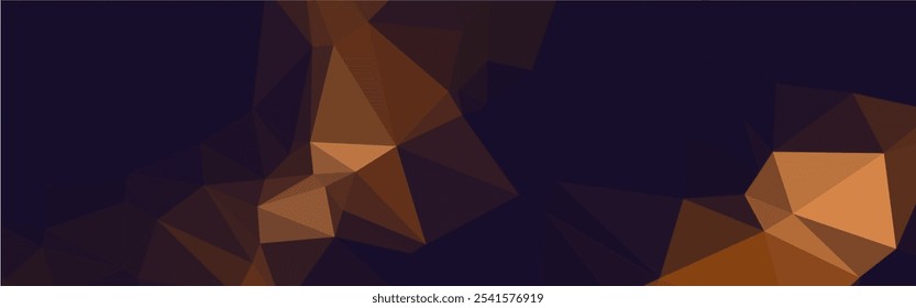 Abstractas fondo geométrico con paleta de colores azul oscuro y marrón, con un patrón triangular.