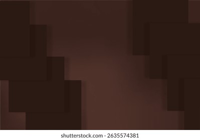 Abstract geometric background in dark brown with overlapping square shapes and shadows.
Trendy background with paper cut concept.
Vector eps10