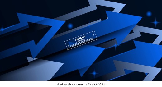 Fundo geométrico abstrato em cor escura com combinação de cor de gradiente azul. Linhas de cor de padrão de seta simples no plano de fundo. Vetor Eps10