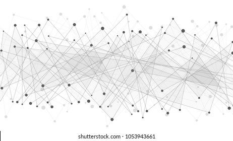 Abstract geometric background. Dark gray connected triangles on a white background. Plexus web. Big data. Modern polygonal design. Vector illustration. EPS 10