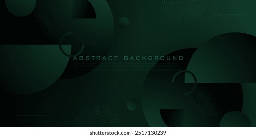 Abstract geometric background with dark green color design background. Simple overlap circle pattern element. Eps10 vector