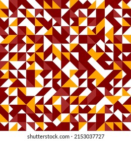 Abstract geometric background. Dark red and yellow vivid colors design. Trendy triangles texture. Random geometric pattern vector. Modern wallpaper, banner, flyer or poster