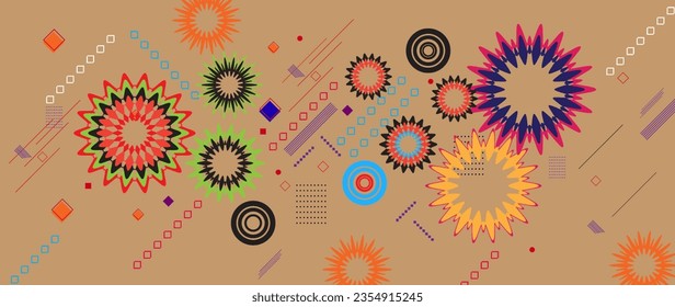 Abstract geometric background with decorative elements. Vector illustration for your design.
