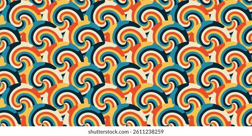 abstract geometric background design, circle geometric pattern, abstract colorful pattern with retro color