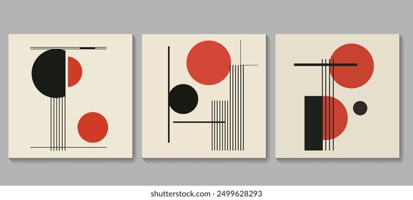 colección geométrica Abstractas del diseño del fondo para la decoración de la pared, diseño de la cubierta de la postal o del folleto. Diseño geométrico minimalista con Formas y Elementos sencillos. Vector artístico moderno