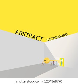 Abstract geometric background design. Door lock with a key.