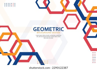 Abstract geometric background design with hexagonal shapes