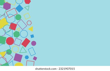 Abstract geometric background design illustration, geometric shape with light blue color background