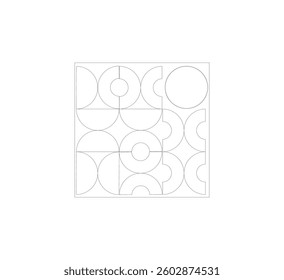 Abstract Geometric background design image half circle. Modern minimalist design, printable poster, banner, template concept design. Vector illustration, white background
