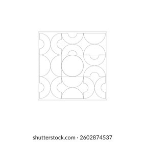 Abstract Geometric background design image half circle. Modern minimalist design, printable poster, banner, template concept design. Vector illustration, white background

