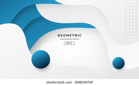 abstract geometric background design and modern concepts  Design and liquid shape  Trendy gradient poster  Minimal abstract cover design  Vector illustration  White   blue