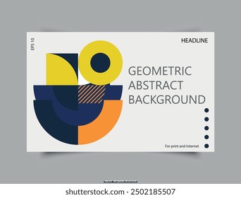 Abstract geometric background design. Modern Geometric Website UI Design. Landing with abstract shapes for web design. For use in Presentation.