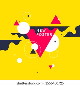 Abstract geometric background. Design poster with the flat figures. Vector illustration.
