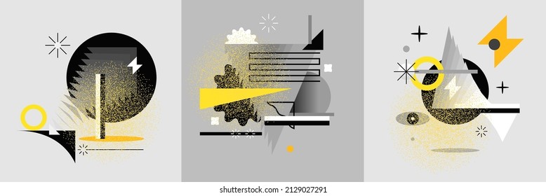 Abstract geometric background. Design poster with the flat figures. A stylish template for further creativity.