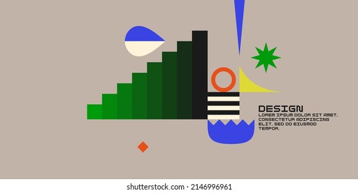 Abstract geometric background. Design poster with the flat figures. A stylish template for further creativity.