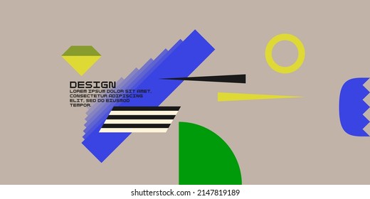 Fondo geométrico abstracto. Cartel de diseño con figuras planas. Una plantilla elegante para una mayor creatividad.