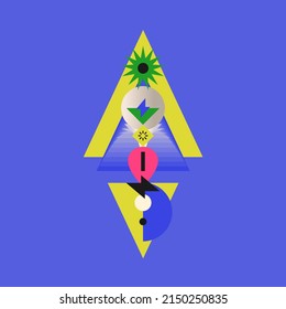 Abstrakter geometrischer Hintergrund. Design Poster mit den flachen Figuren. Eine stilvolle Vorlage für weitere Kreativität.