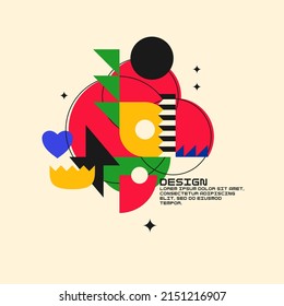 Abstract geometric background. Design poster with the flat figures. A stylish template for further creativity.