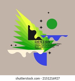 Abstract geometric background. Design poster with the flat figures. A stylish template for further creativity.