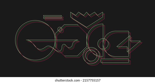 Abstract geometric background. Design poster with the flat figures. A stylish template for further creativity.