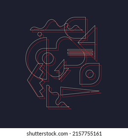 Abstract geometric background. Design poster with the flat figures. A stylish template for further creativity.