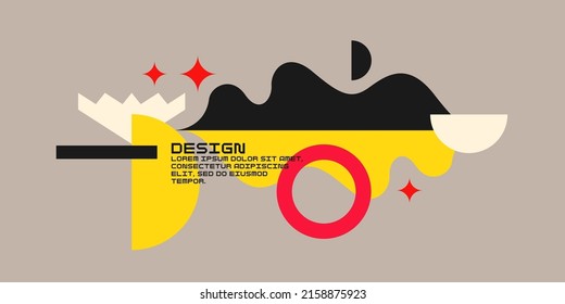 Fondo geométrico abstracto. Cartel de diseño con figuras planas. Una plantilla elegante para una mayor creatividad.