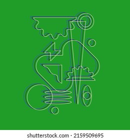 Abstract geometric background. Design poster with the flat figures. A stylish template for further creativity.